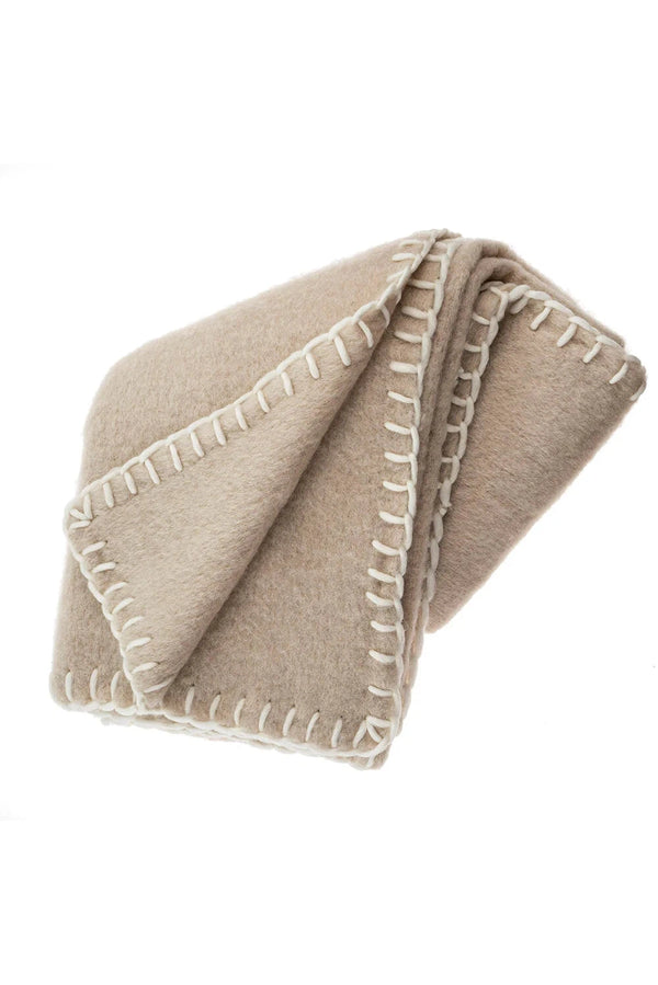 Blanket Stitch Mohair Wool Blanket