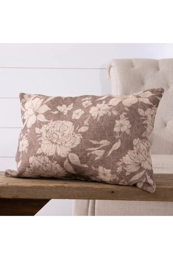 Sepia Floral Pillow