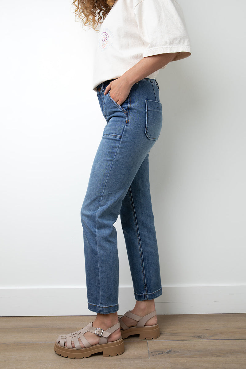 Heather Relaxed Straight Utility Jeans-FINAL SALE