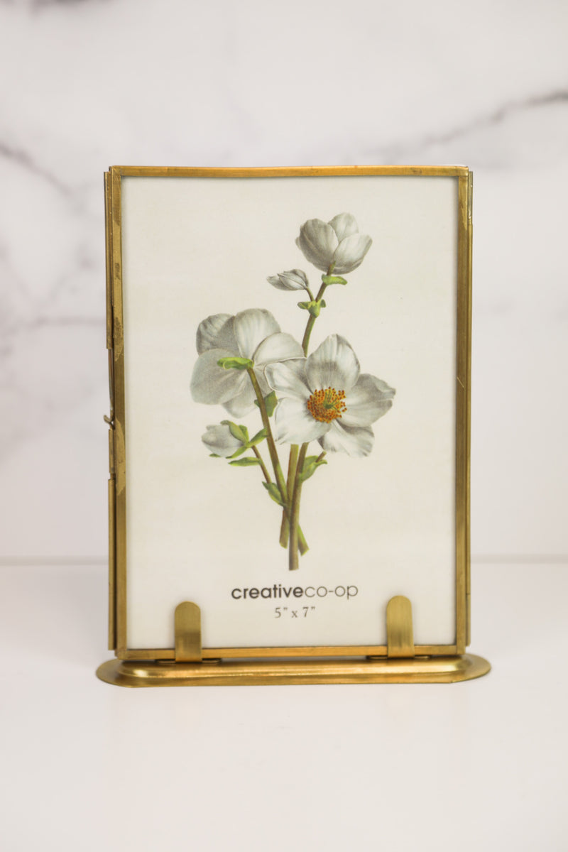 Gold Glass Standing Photo Frame