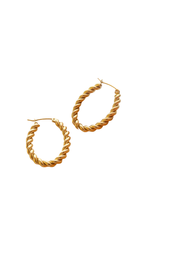 Brook Gold Braided Hoop Earrings