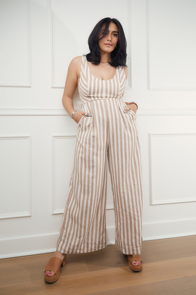 All I Want Striped Jumpsuit