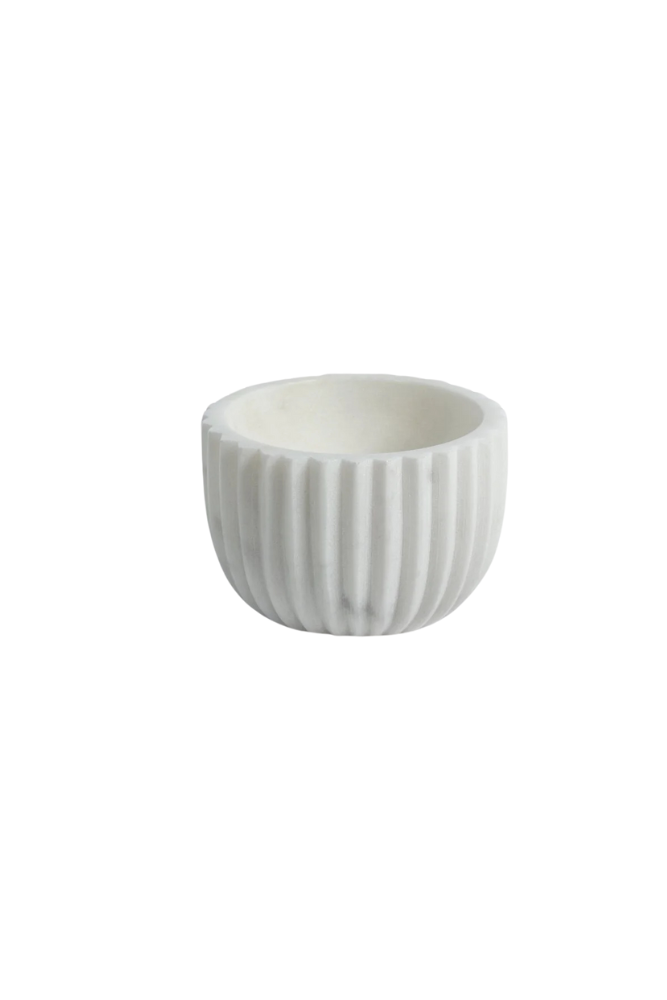 Ribbed Marble Bowl