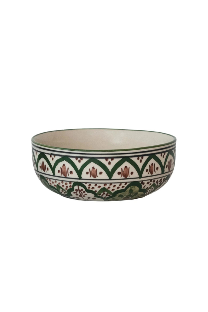 Hand Painted Green Stoneware Bowl