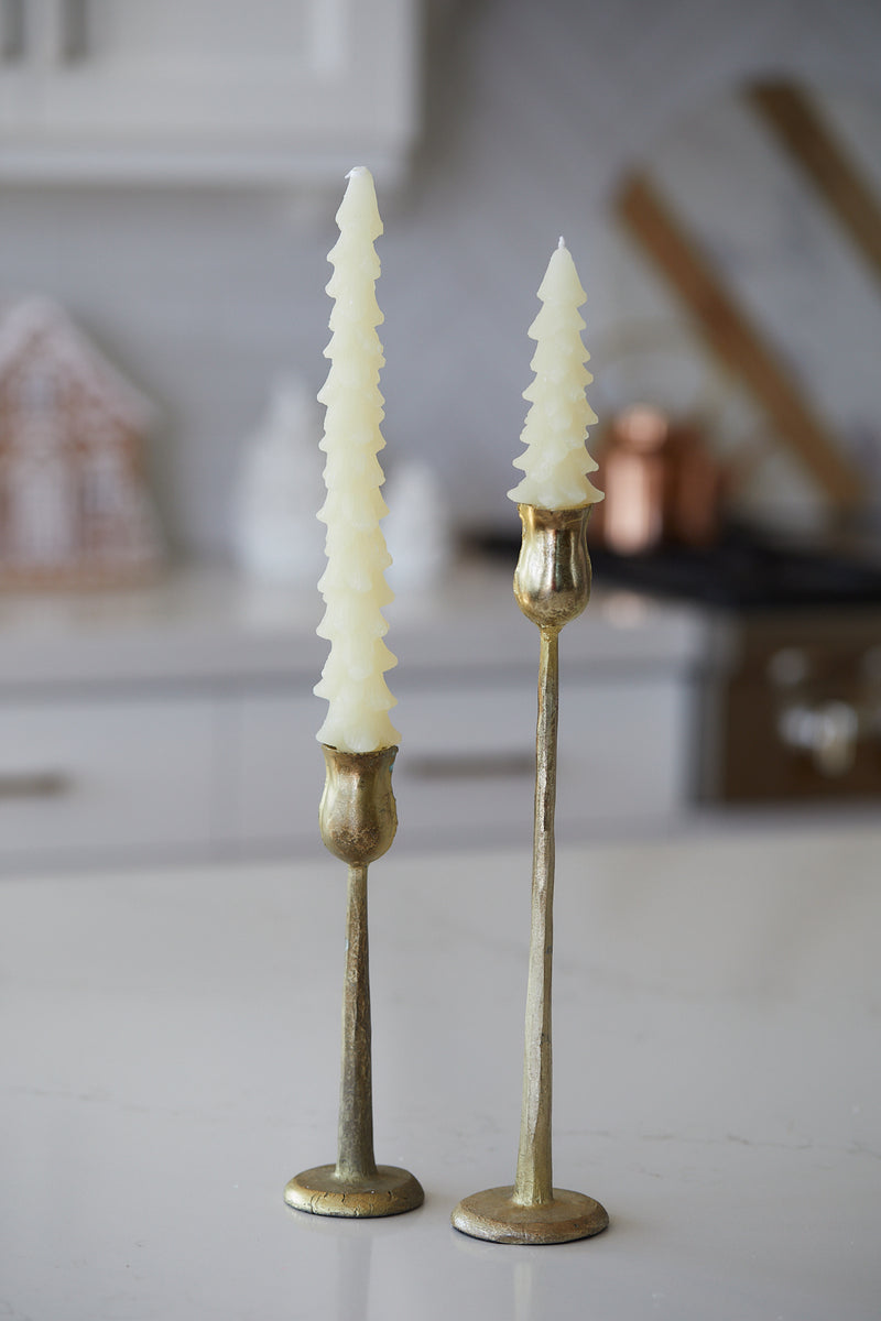 Christmas Tree Taper Candles - Set of 2