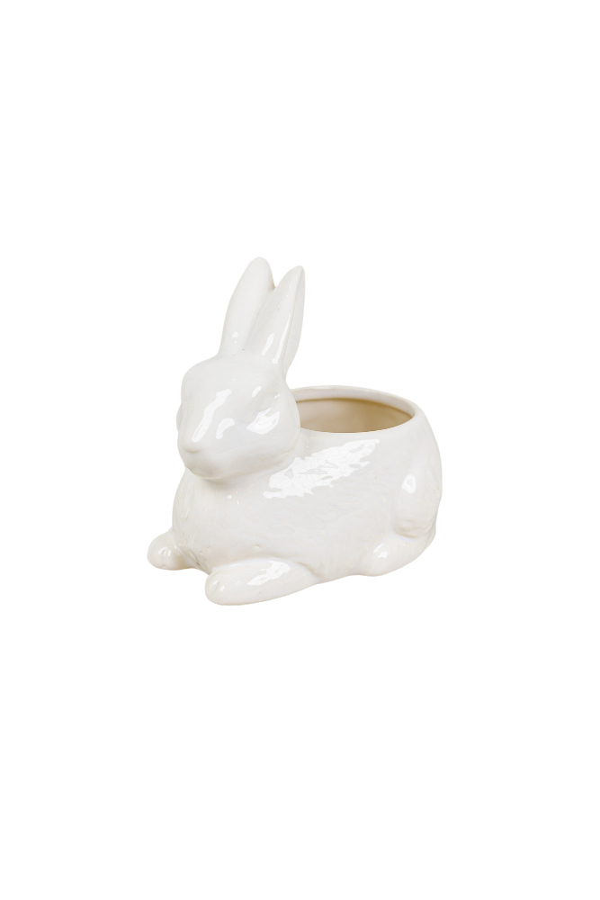 White Bunny Planter