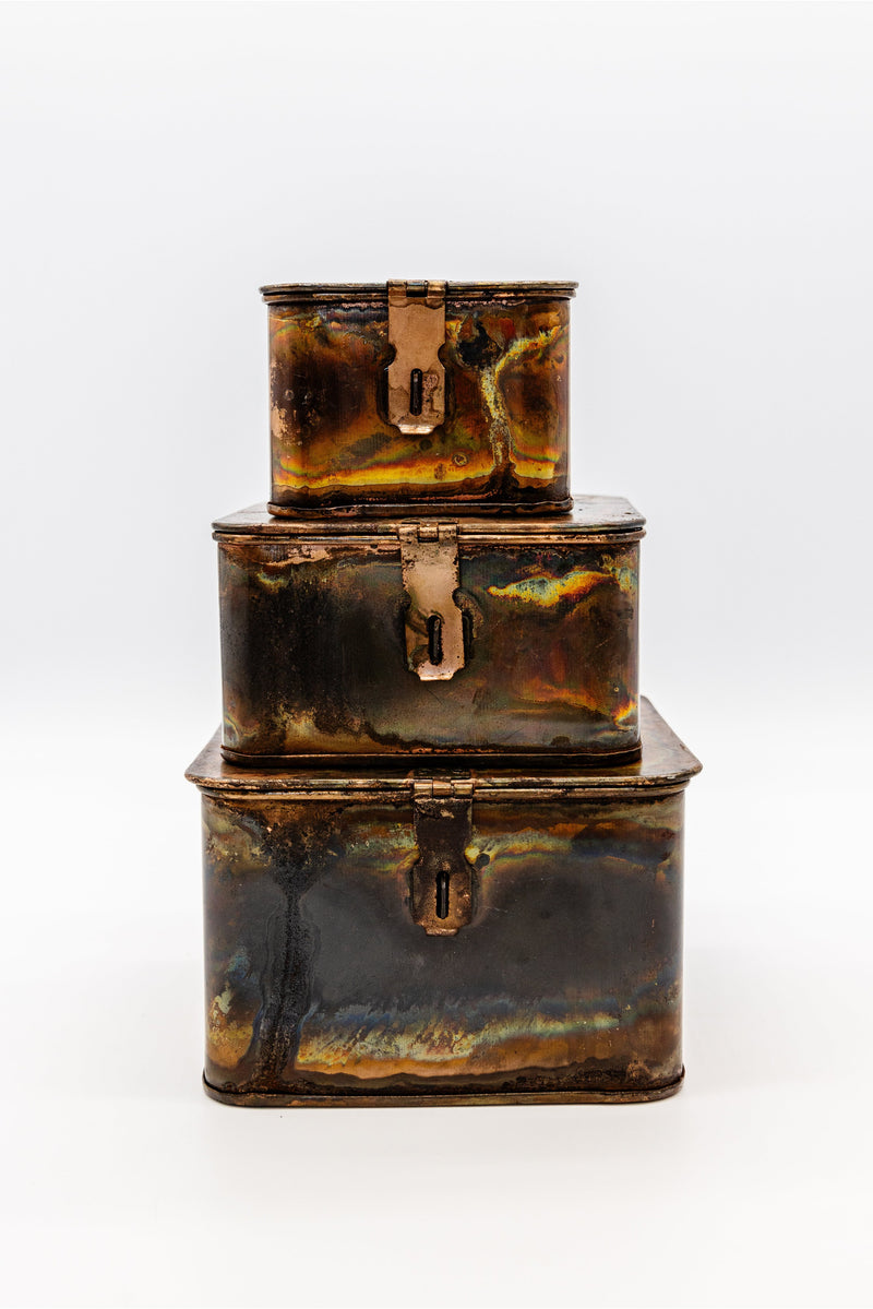 Burnt Copper Metal Box