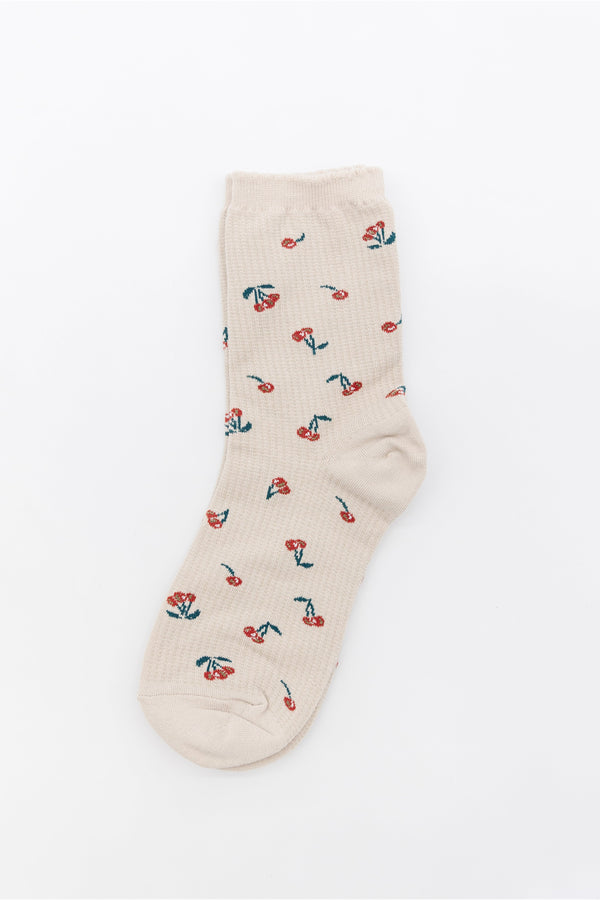 Cherry Print Socks