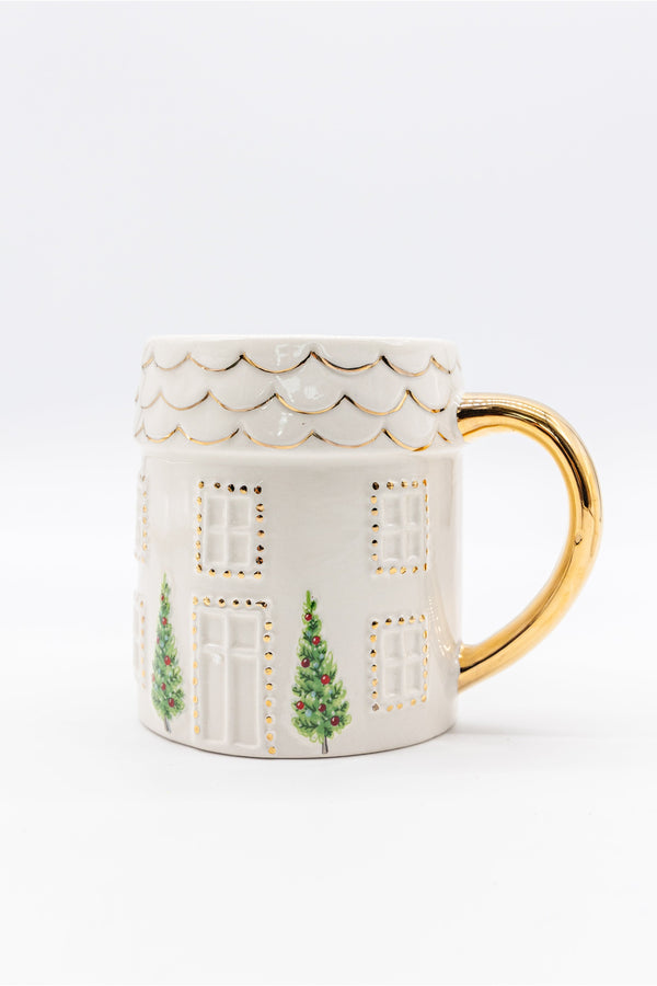 Holiday House Gold Mug