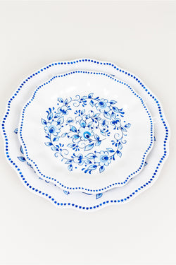 Blue Floral Melamine Plate