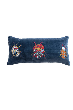 Red, White and Blue Beetle Lumbar Pillow