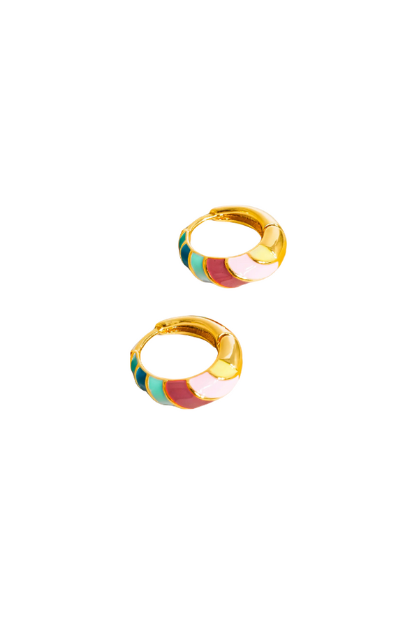 Paloma 18K Gold Colorful Striped Hoop Earrings