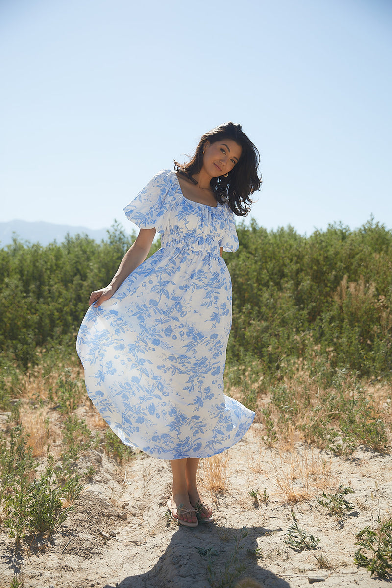 Paper in the Sky Floral Dress-FINAL SALE