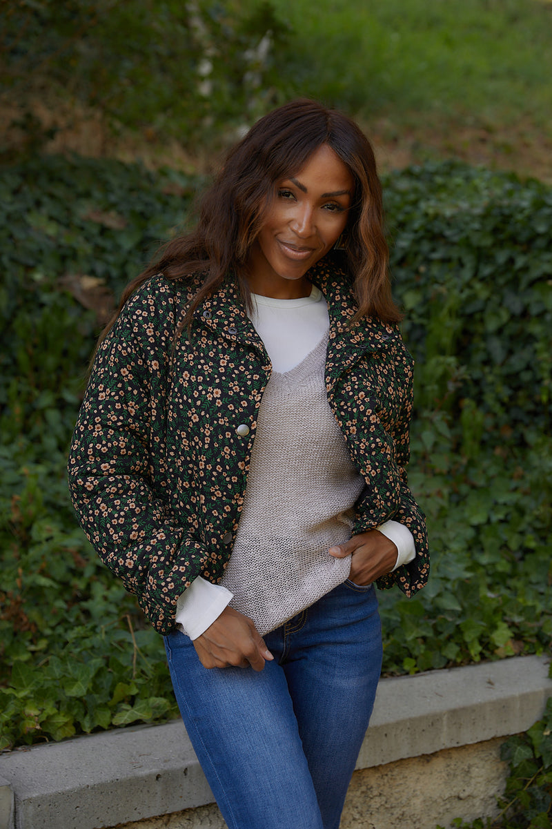 Fiona Floral Print Puff Jacket