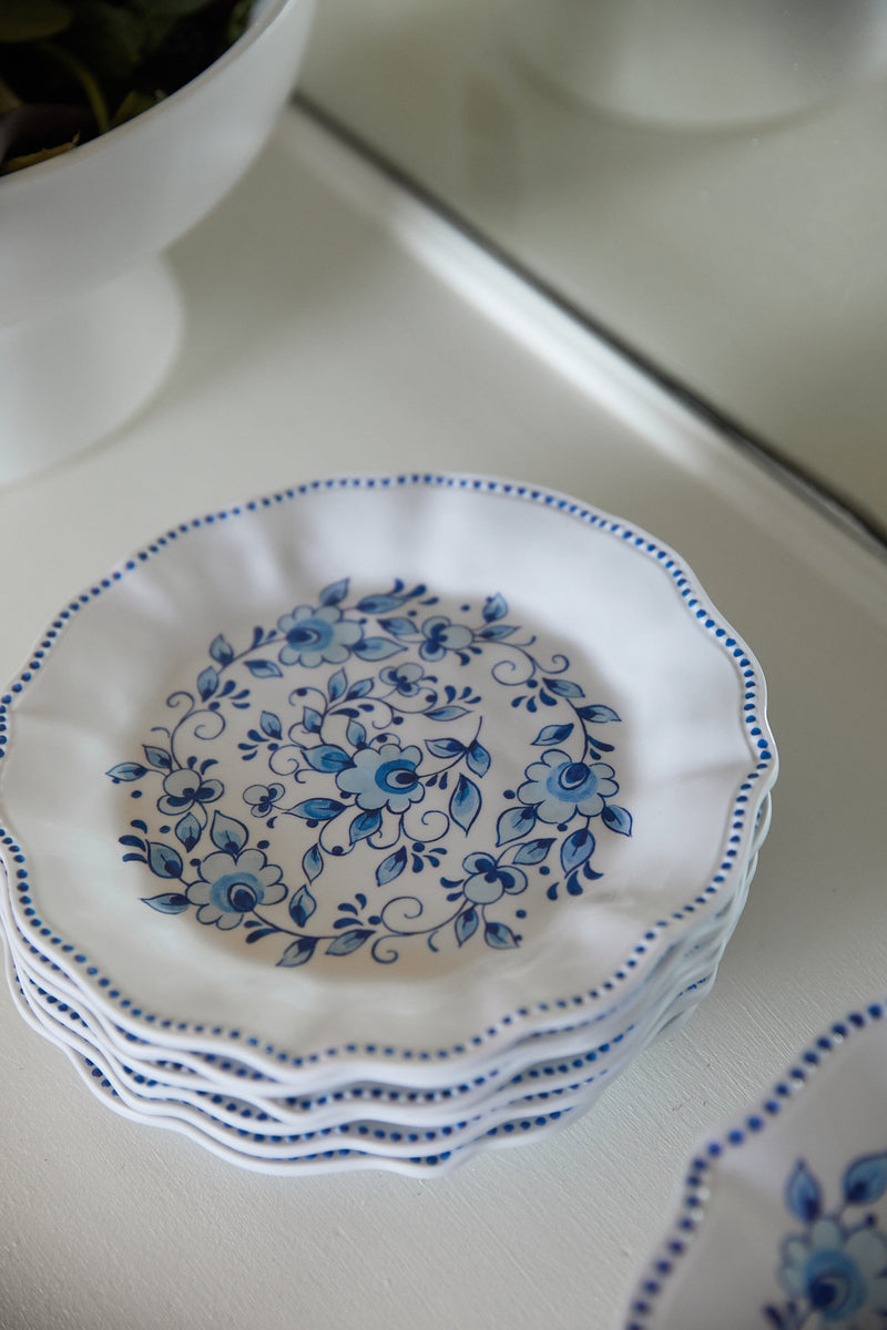 Blue Floral Melamine Plate
