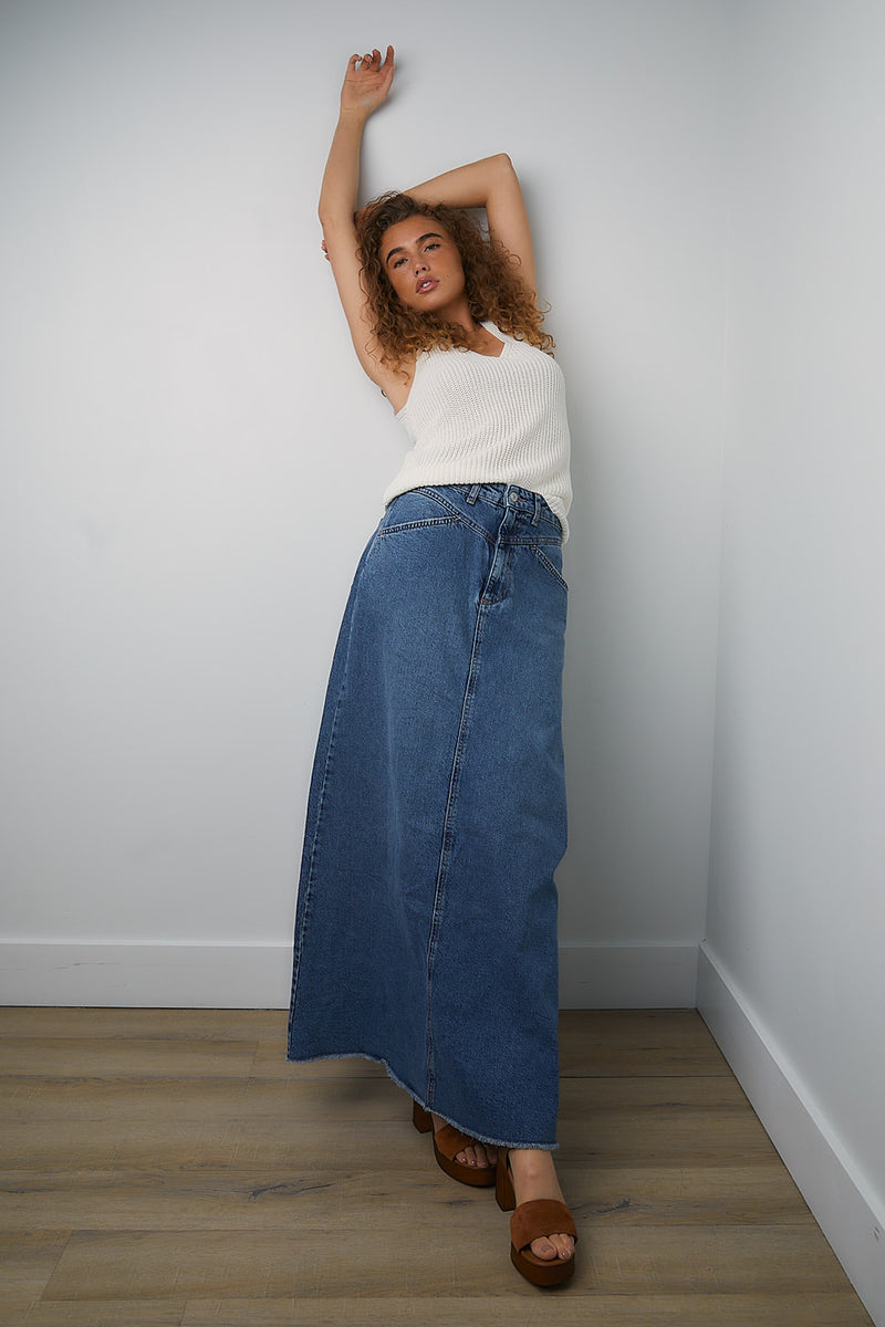 Come As You Are Free People Denim Skirt