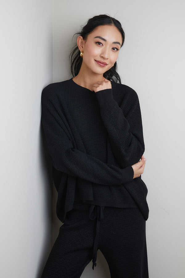 Zoey Waffled Textured Sweater