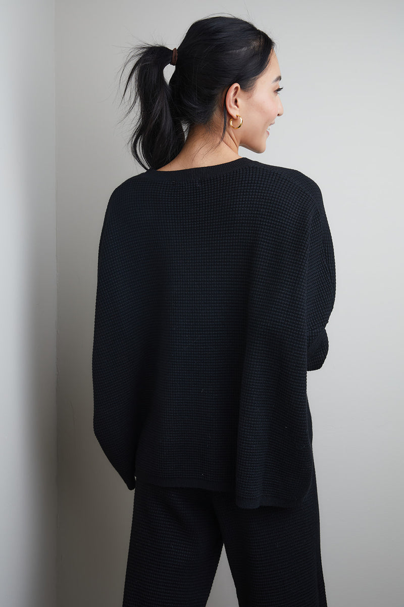 Zoey Waffled Textured Sweater