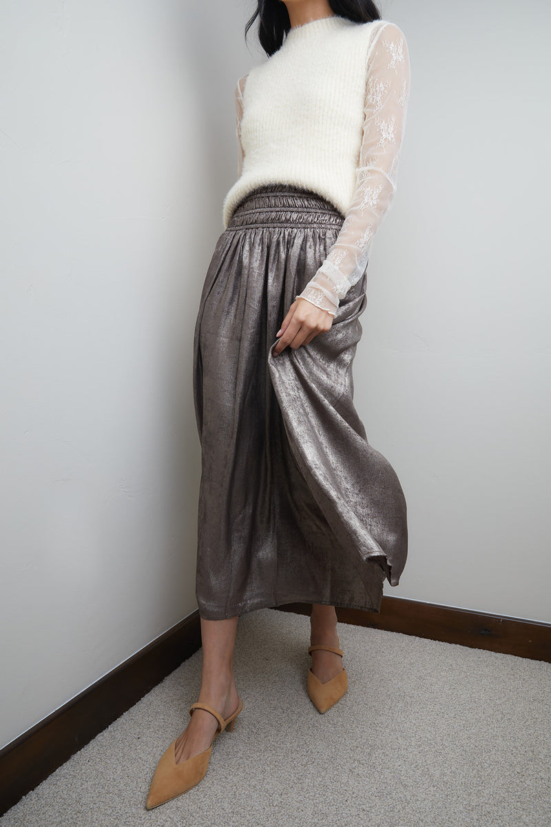 Eva Bronze Metallic Skirt