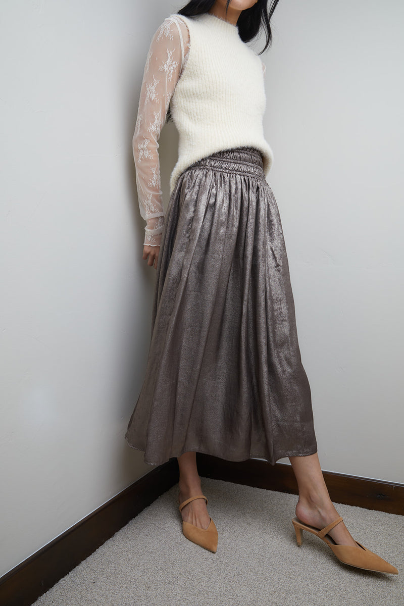 Eva Bronze Metallic Skirt