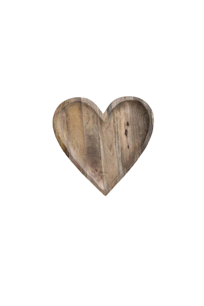 Mango Wood Heart Shaped Tray