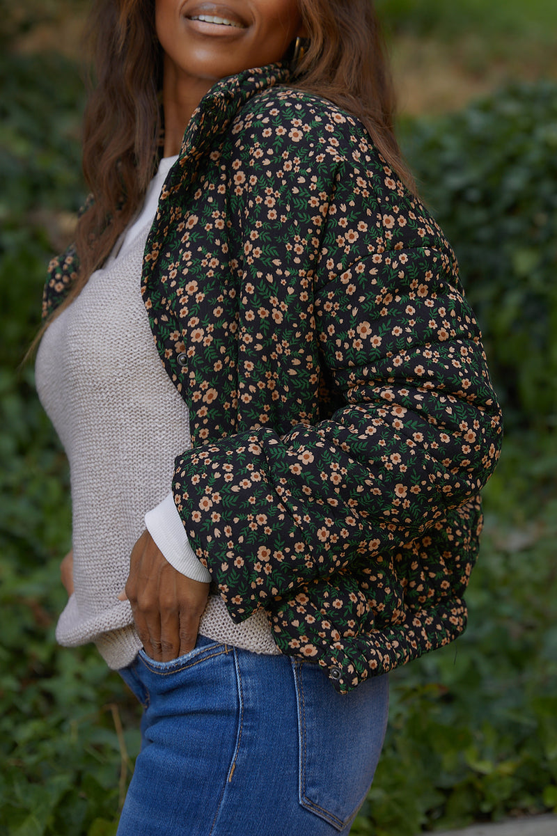 Fiona Floral Print Puff Jacket