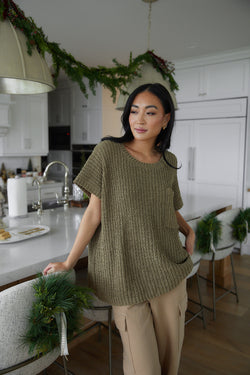 On The Green Knit Top-FINAL SALE