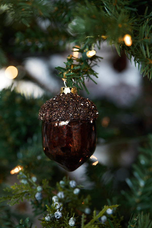 Acorn Beaded Glass Ornament