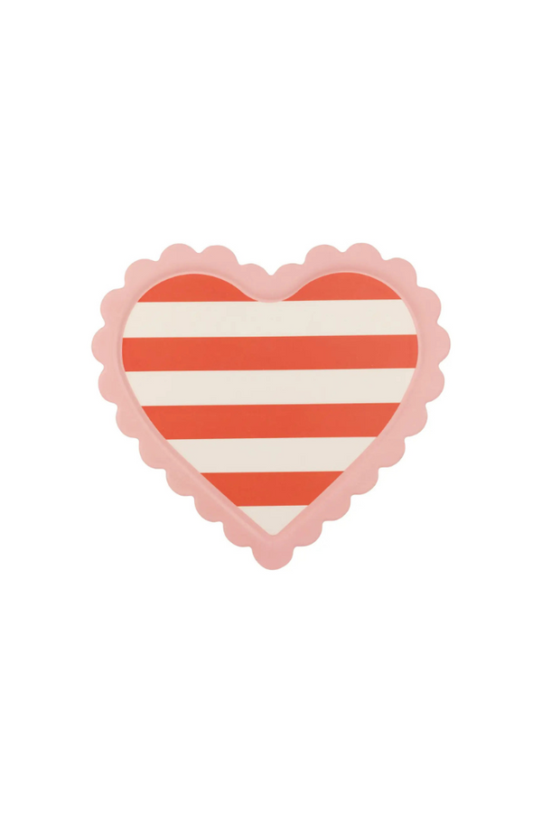 Scalloped Striped Heart Tray