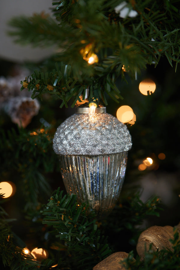 Silver Acorn Ornament