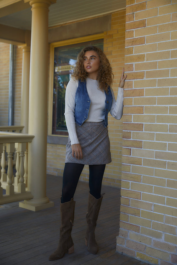 Harmony Herringbone Skirt FINAL SALE