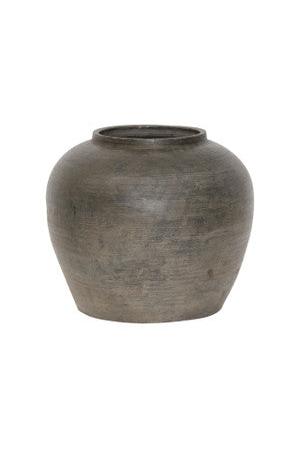 Vintage charcoal pottery Jar 10"