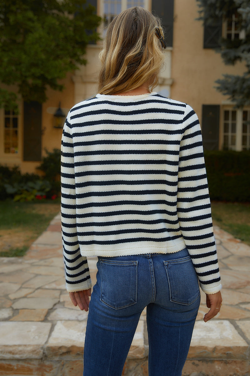 Mila Striped Sweater Cardigan