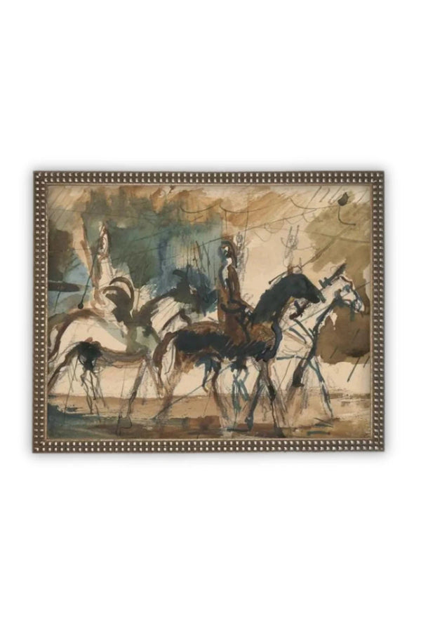 Vintage Abstract Horse & Riders