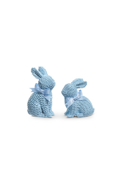 Blue Woven Bunny with Bow