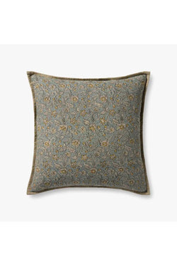 Blue Floral Print Pillow 22x22