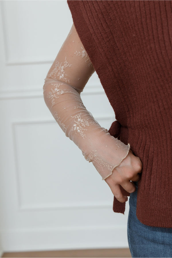 Abby Lace Mock Neck Top
