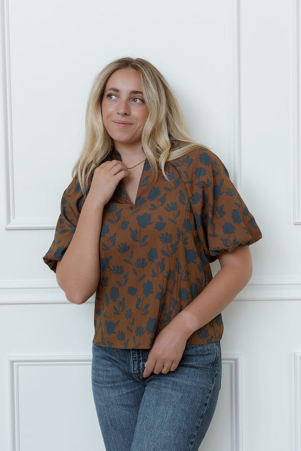 Shelby Puff Sleeve Floral Top