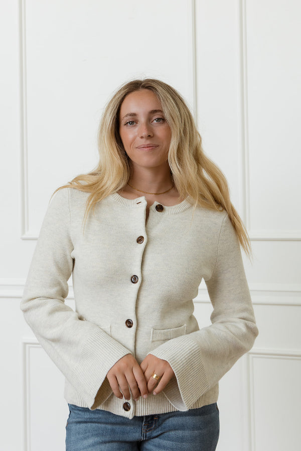 Isabella Oatmeal Cardigan