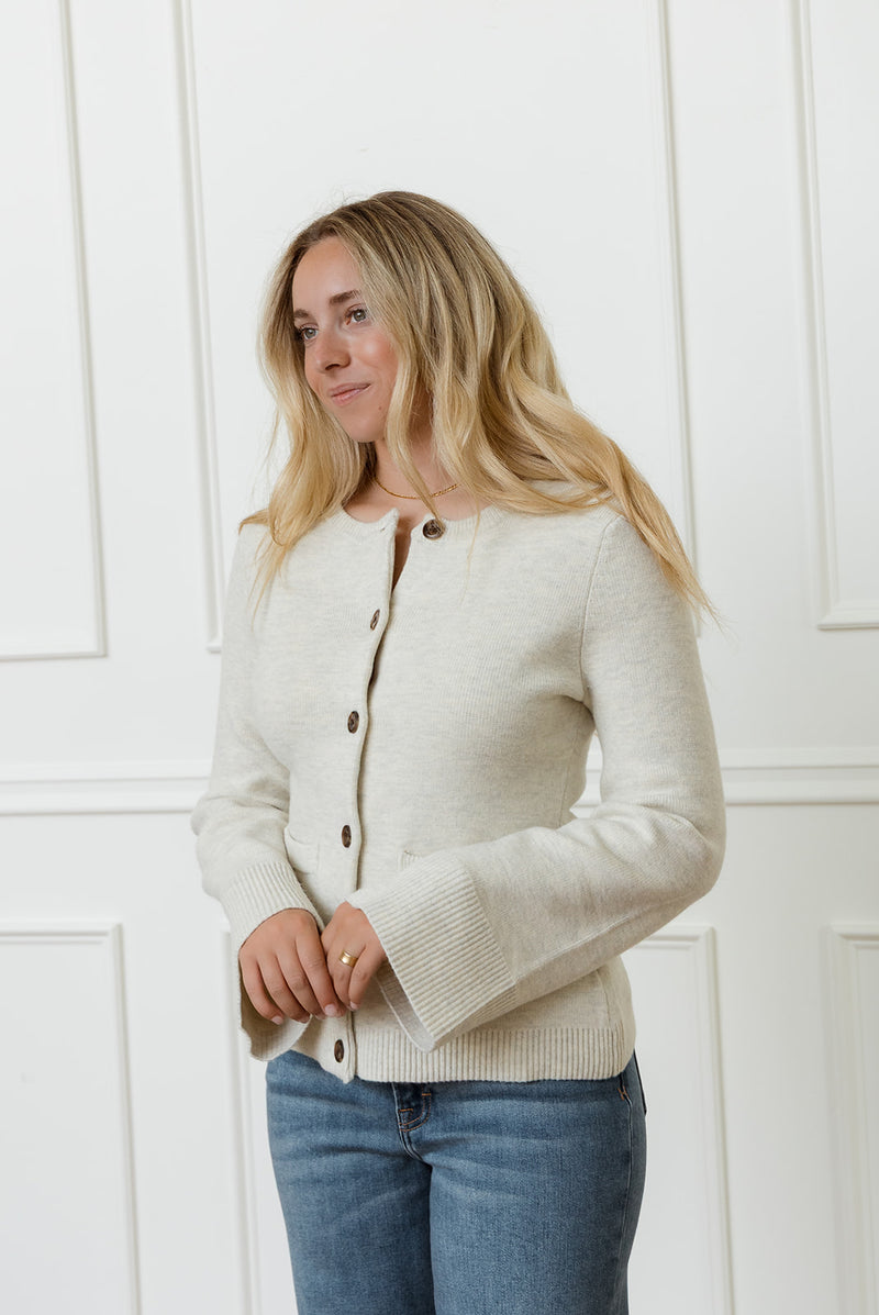 Isabella Oatmeal Cardigan