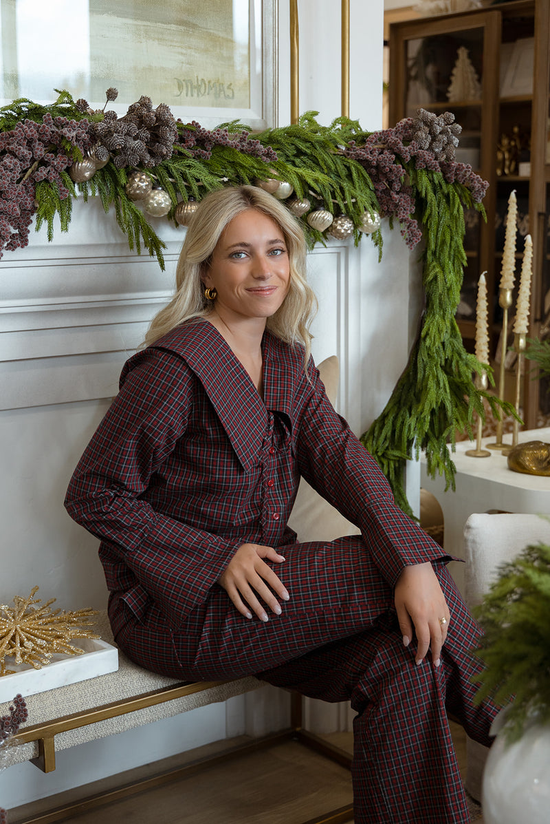 Farrah Plaid Collar Blouse