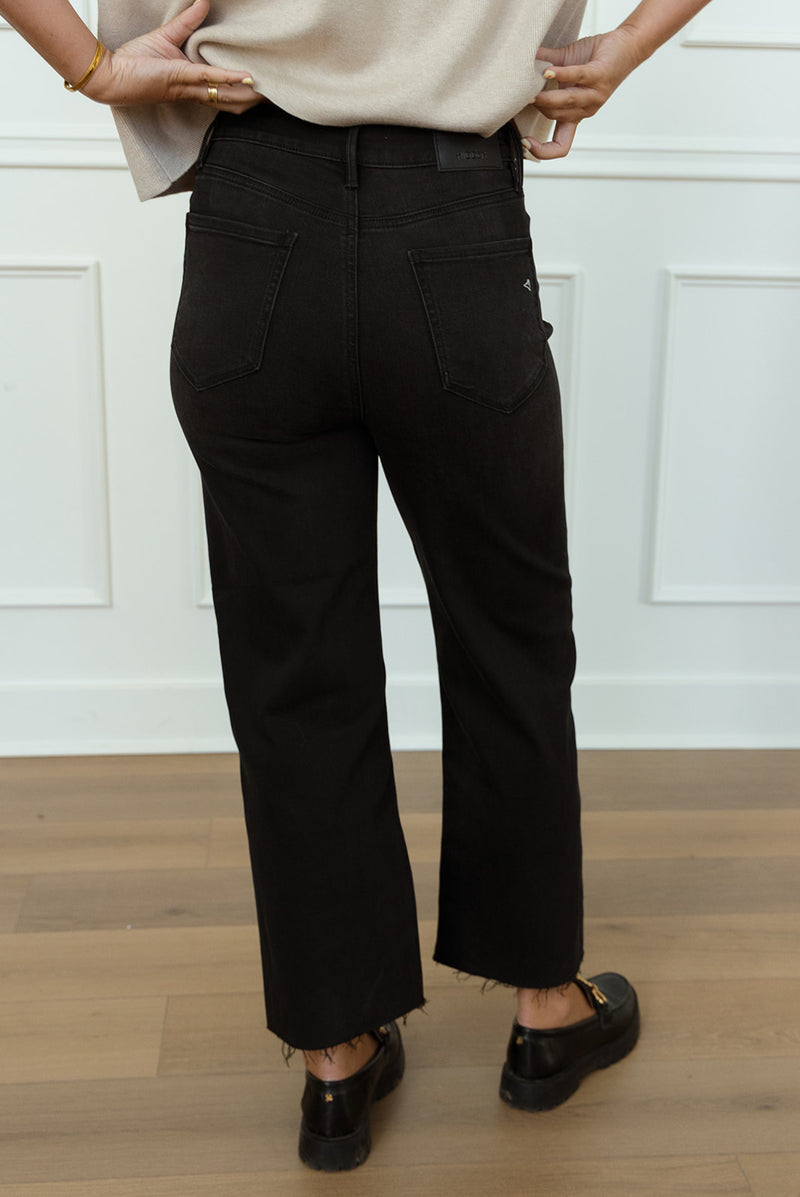 Tracey Black High Rise Straight Jeans