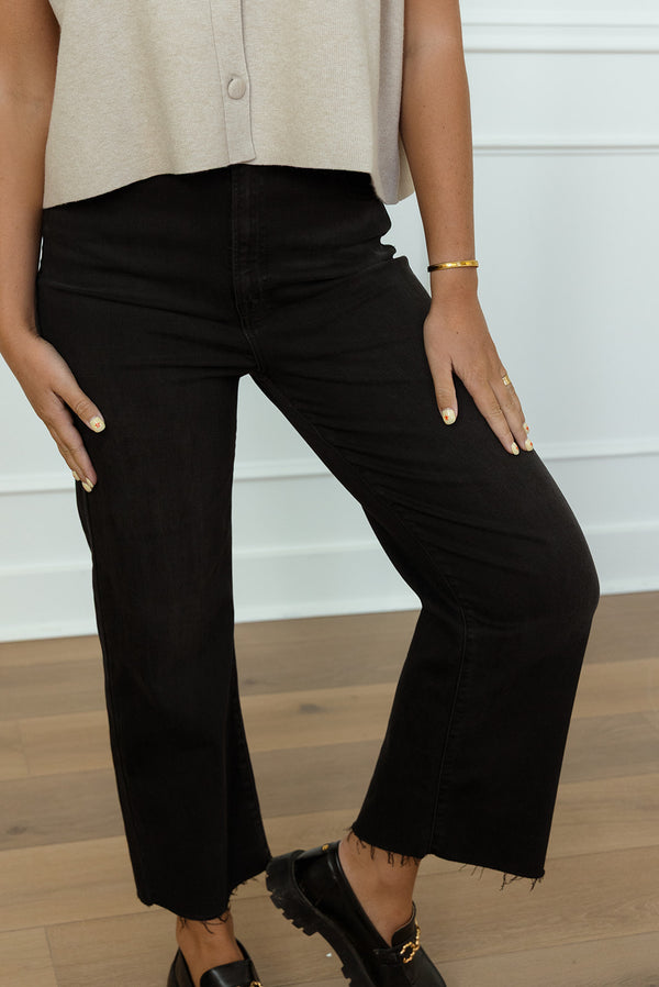 Tracey Black High Rise Straight Jeans