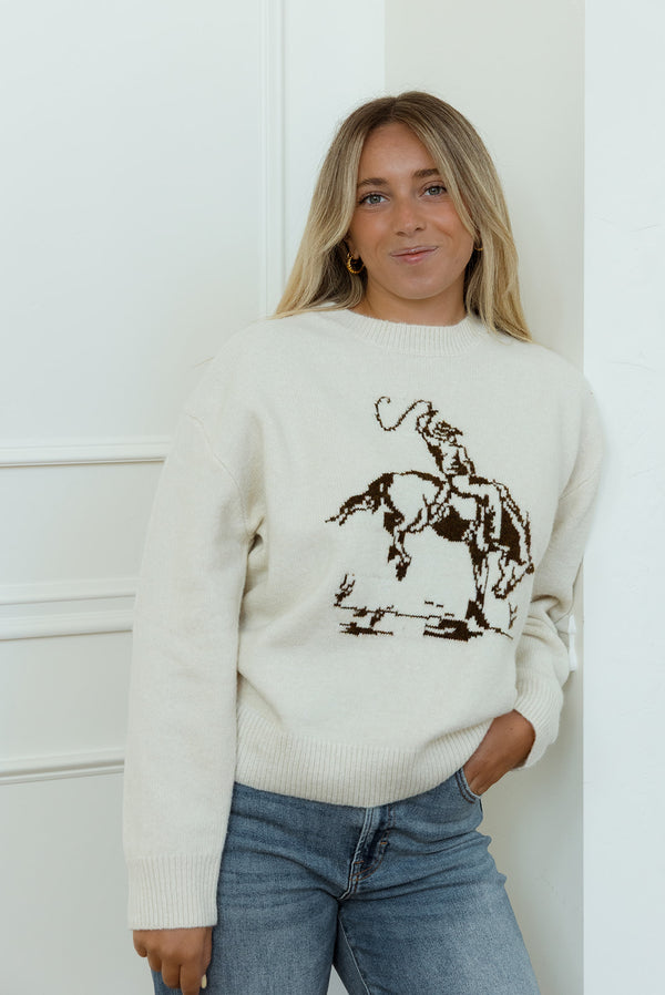 Cowboy Graphic Sweater Top