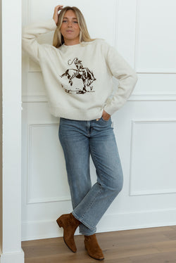 Cowboy Graphic Sweater Top