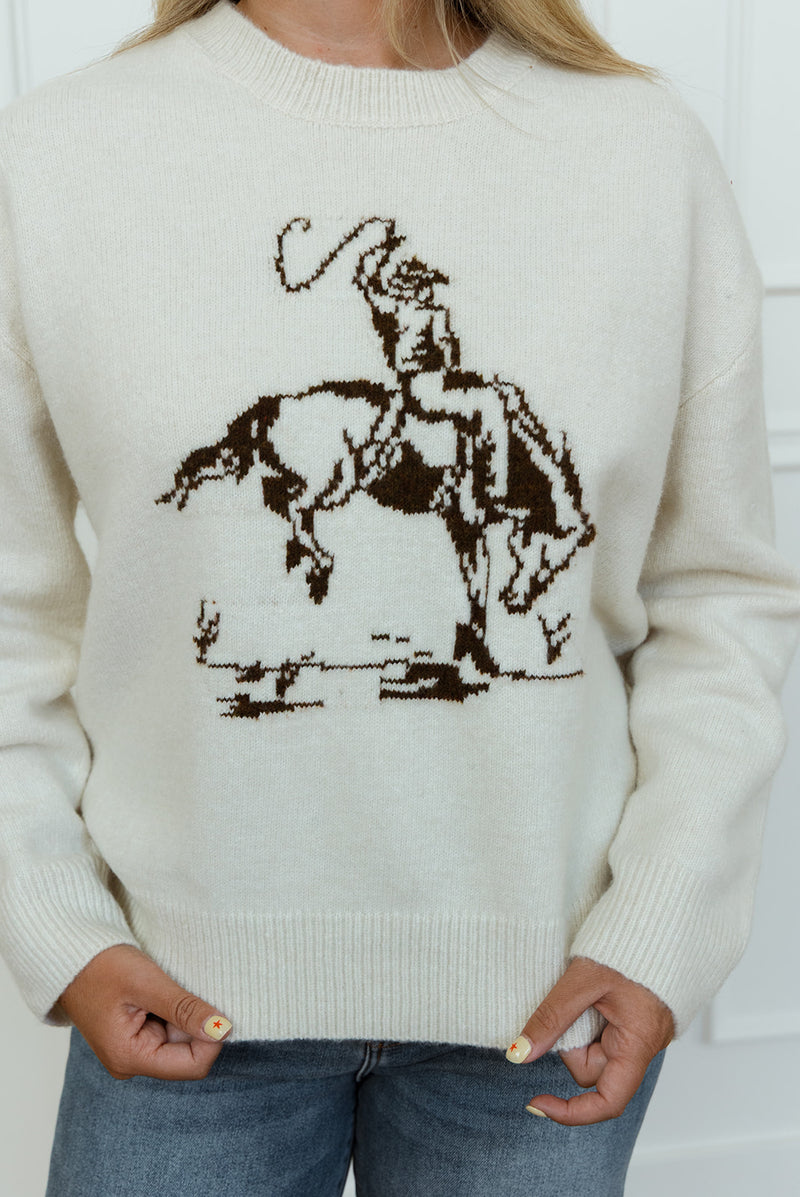 Cowboy Graphic Sweater Top