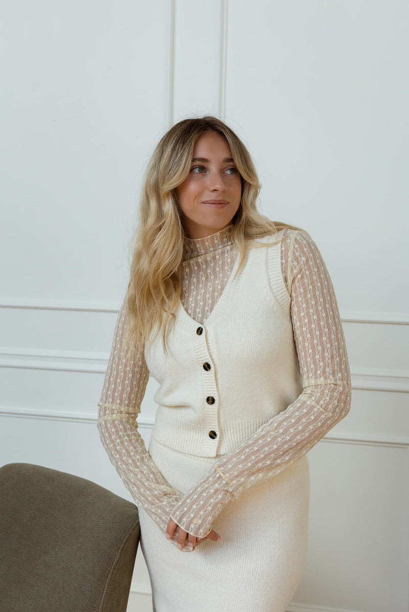 Camila Cream Sweater Top