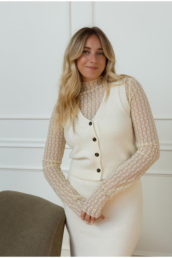Camila Cream Sweater Top