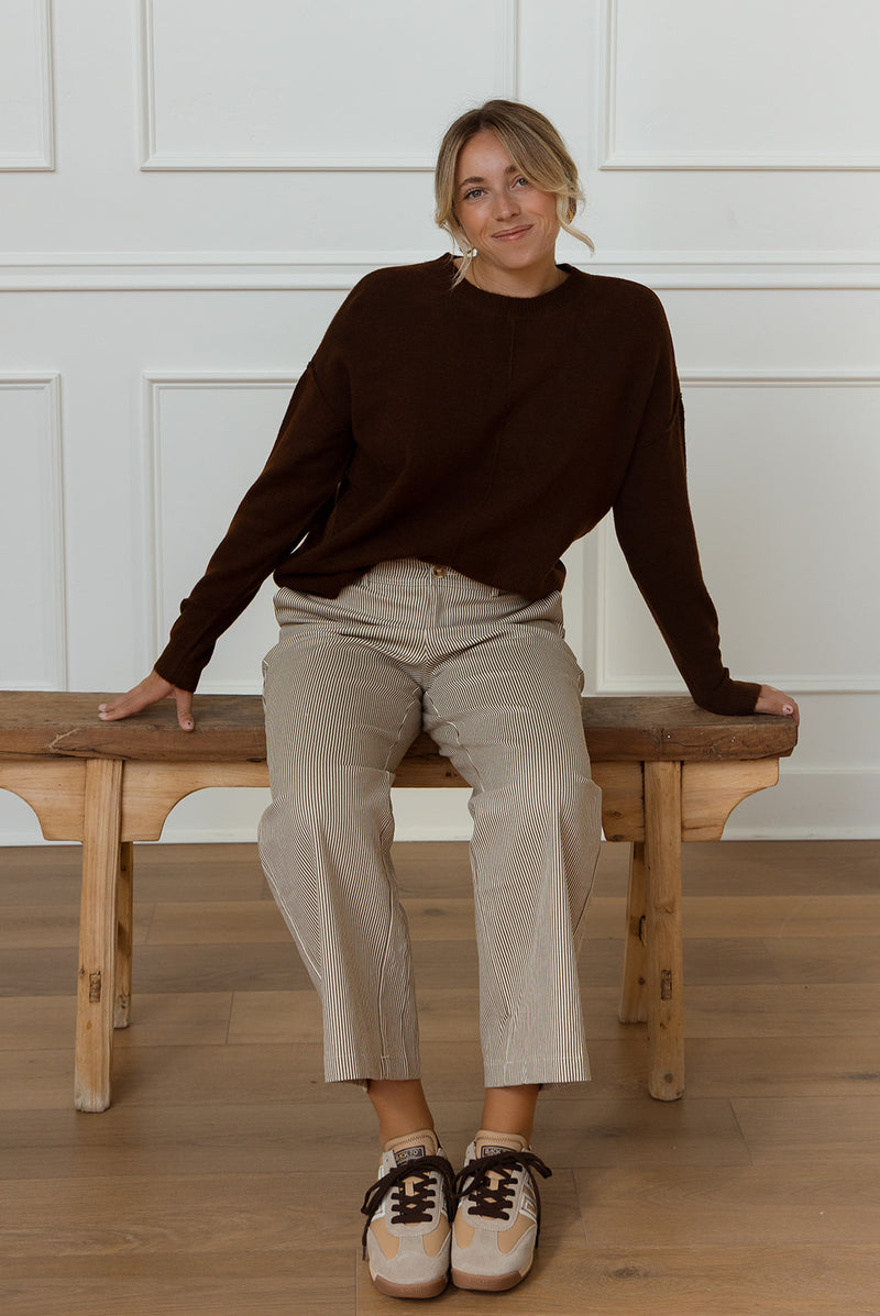 Zari Brown Crewneck Sweater