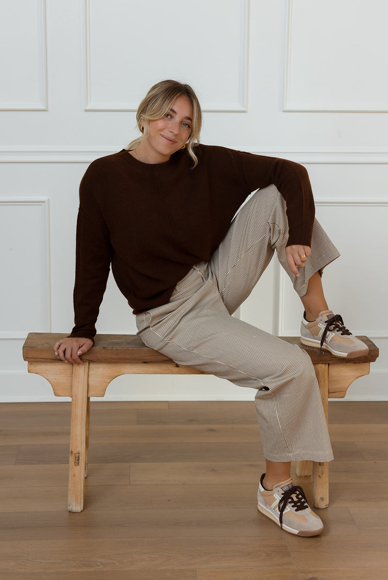 Zari Brown Crewneck Sweater
